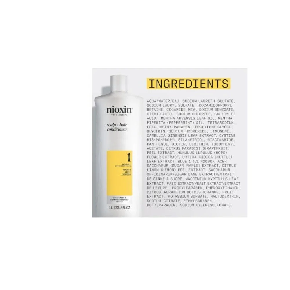 Nioxin System 1 Scalp + Hair Thickening Conditioner for Natural Hair 33.8 oz